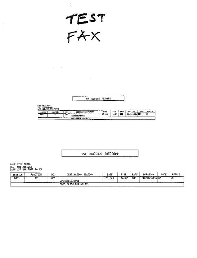 Fax page