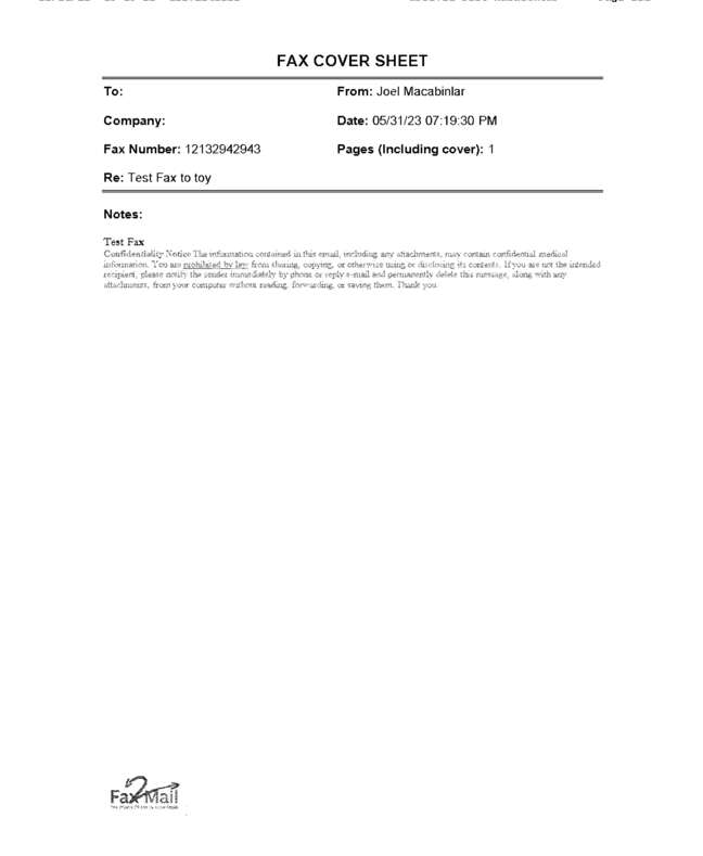 Fax page