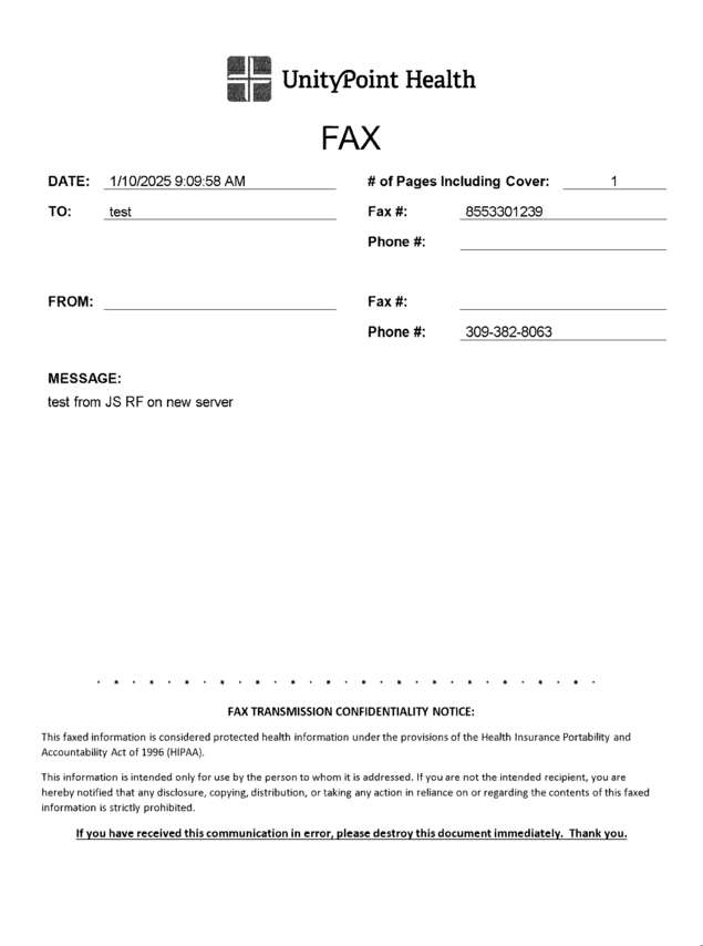 Fax page