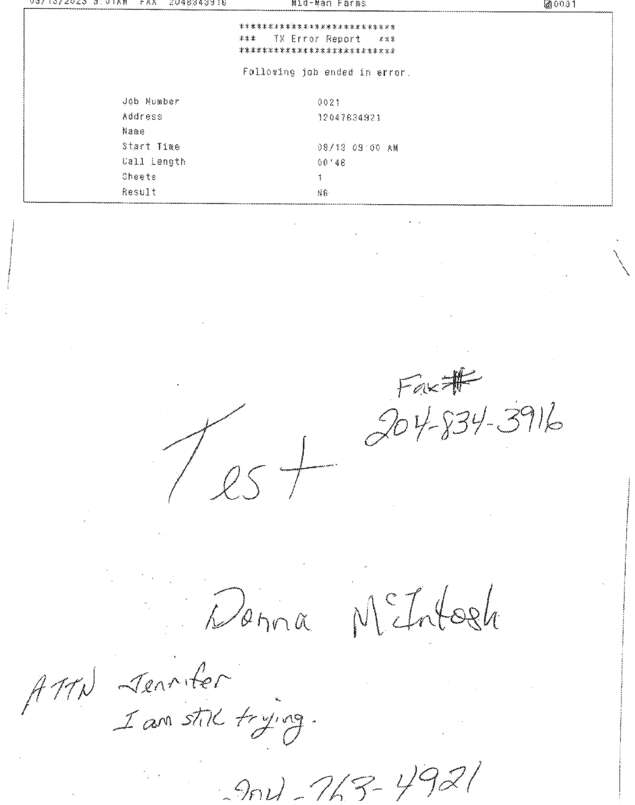 Fax page