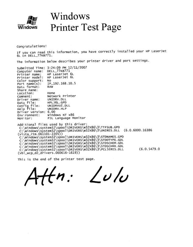 Fax page