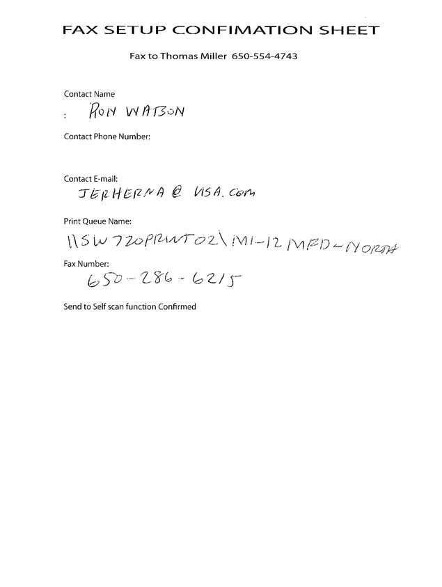 Fax page