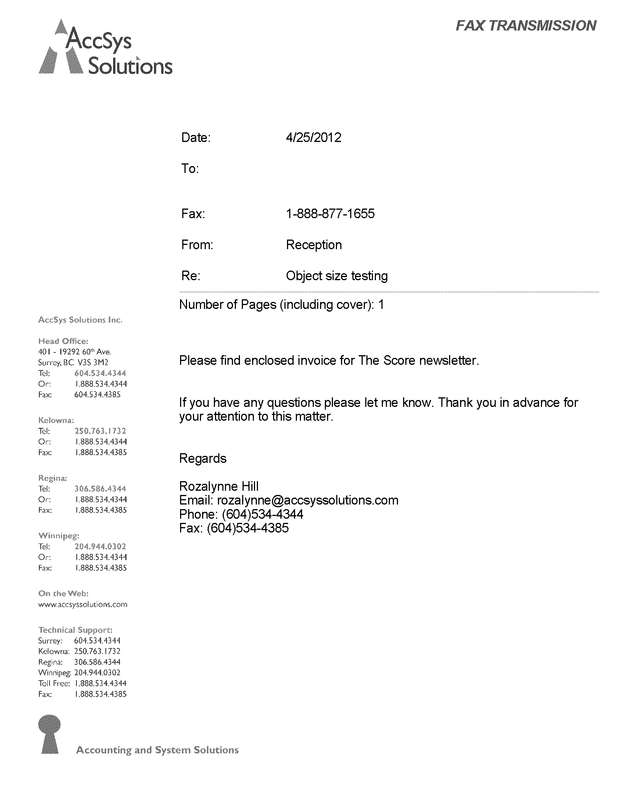 Fax page