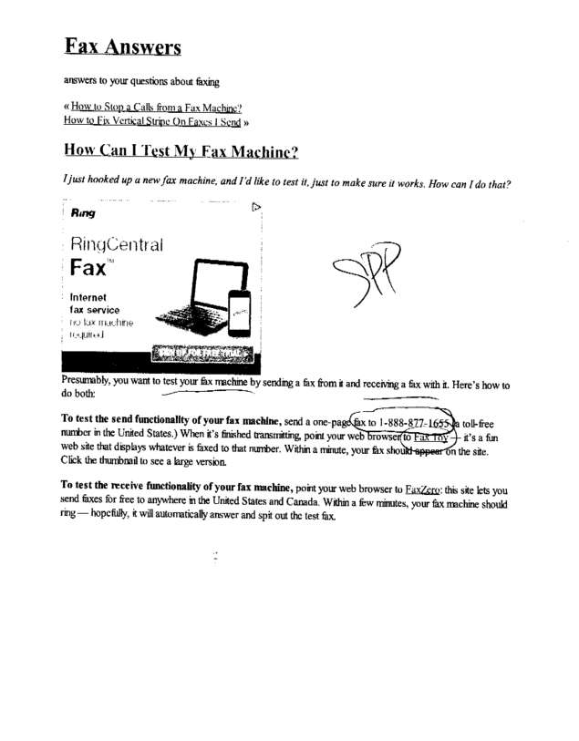 Fax page