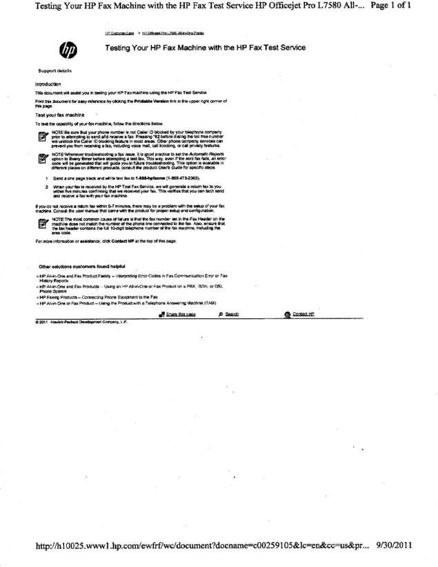 Fax page