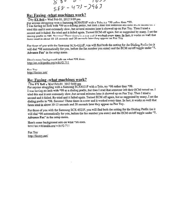 Fax page