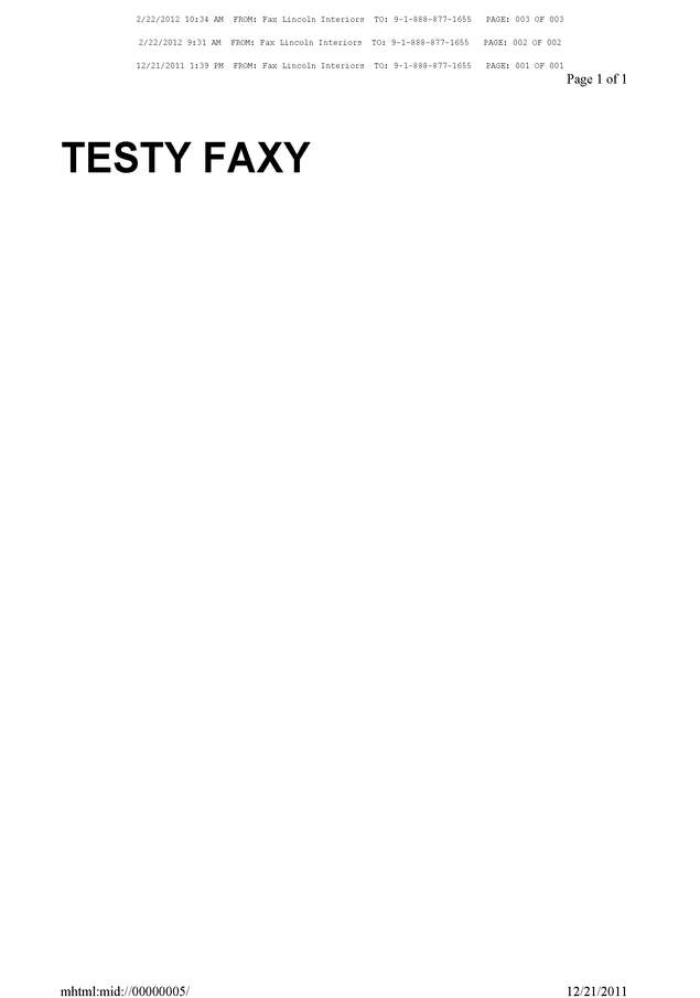Fax page