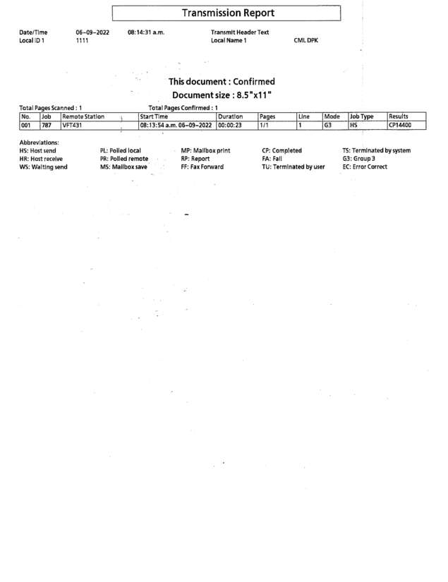 Fax page