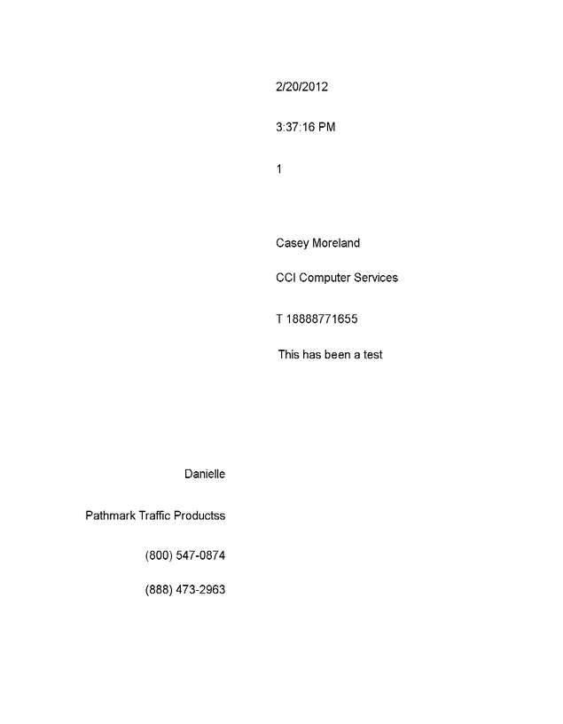 Fax page