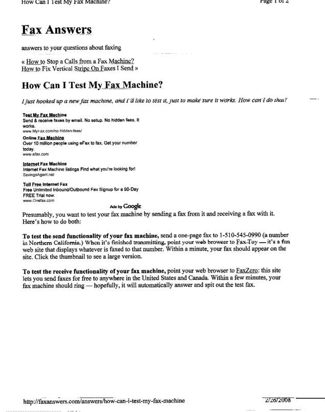 Fax page