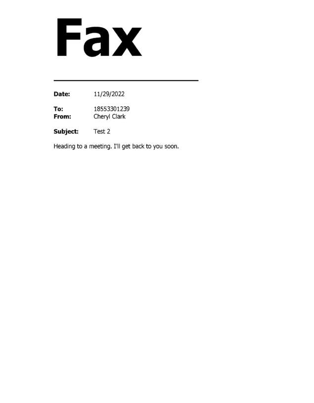 Fax page
