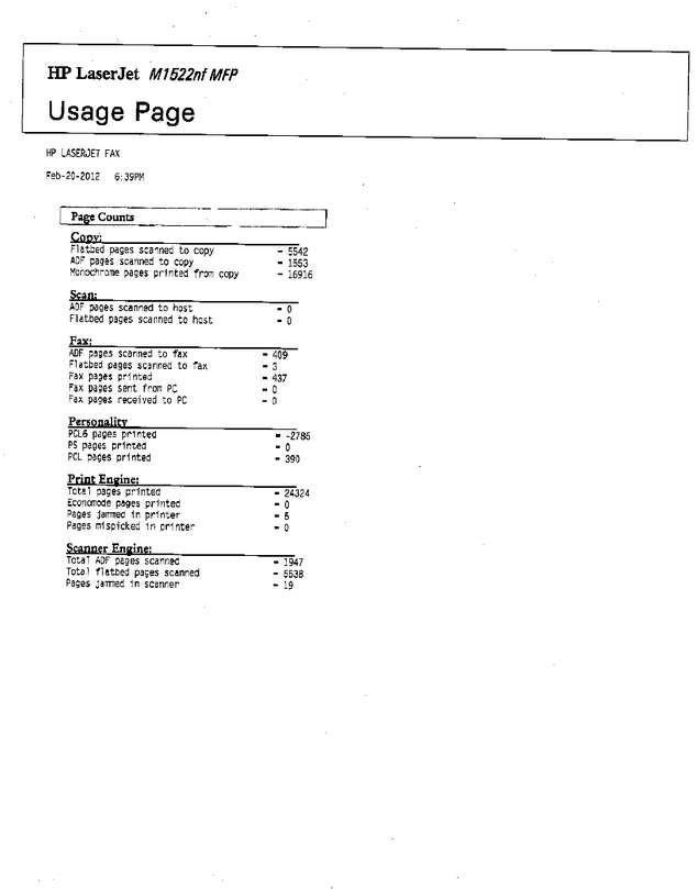 Fax page