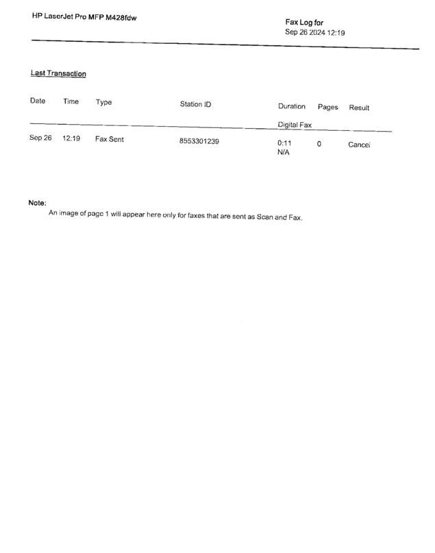Fax page