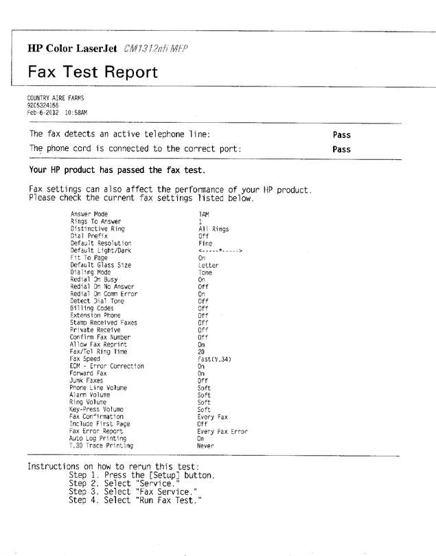 Fax page