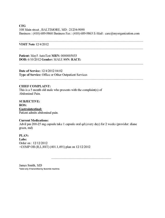 Fax page