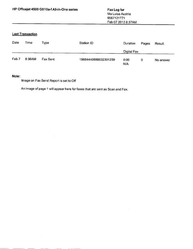 Fax page