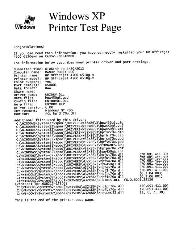 Fax page