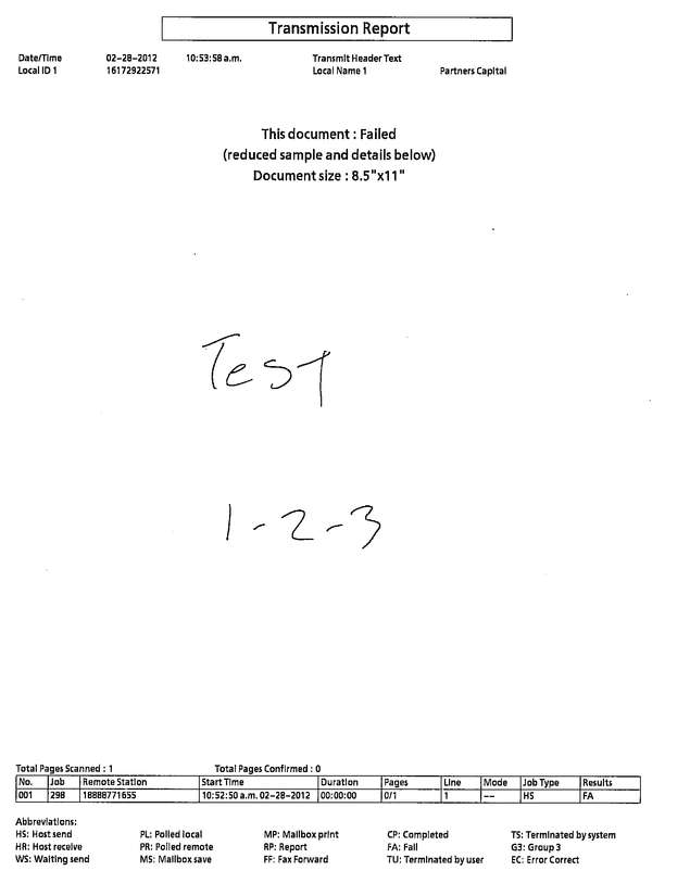 Fax page
