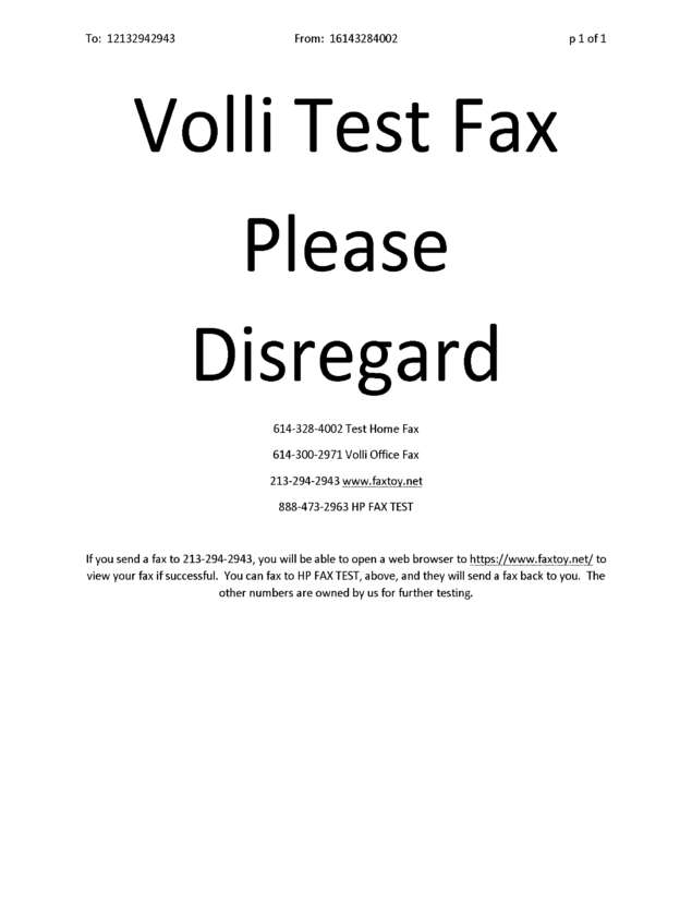 Fax page