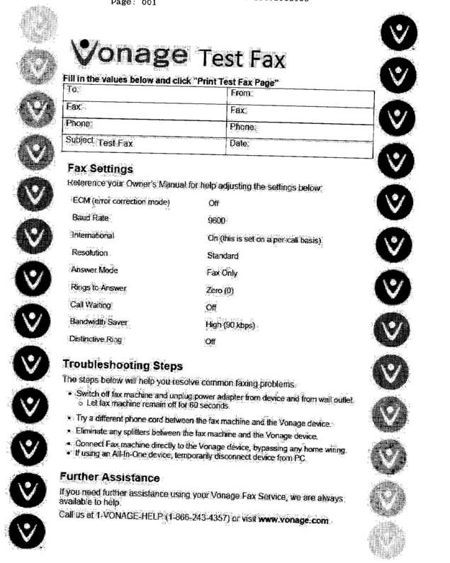 Fax page