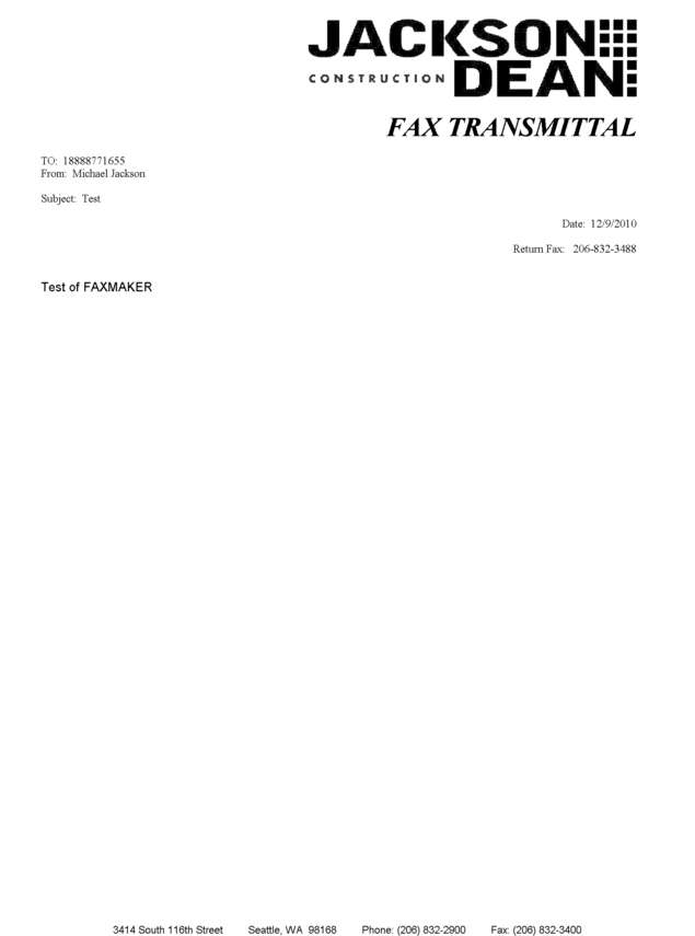 Fax page