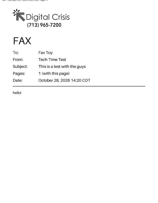 Fax page