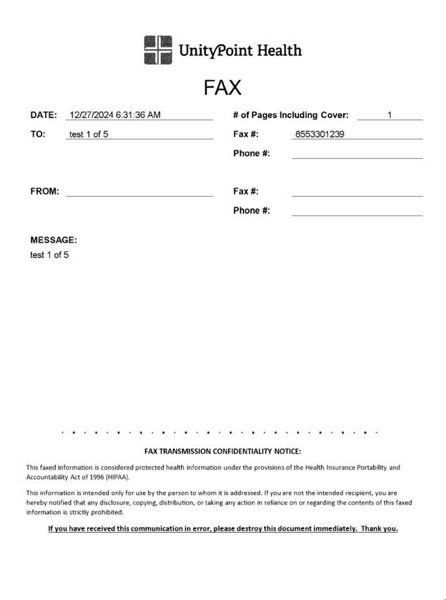 Fax page