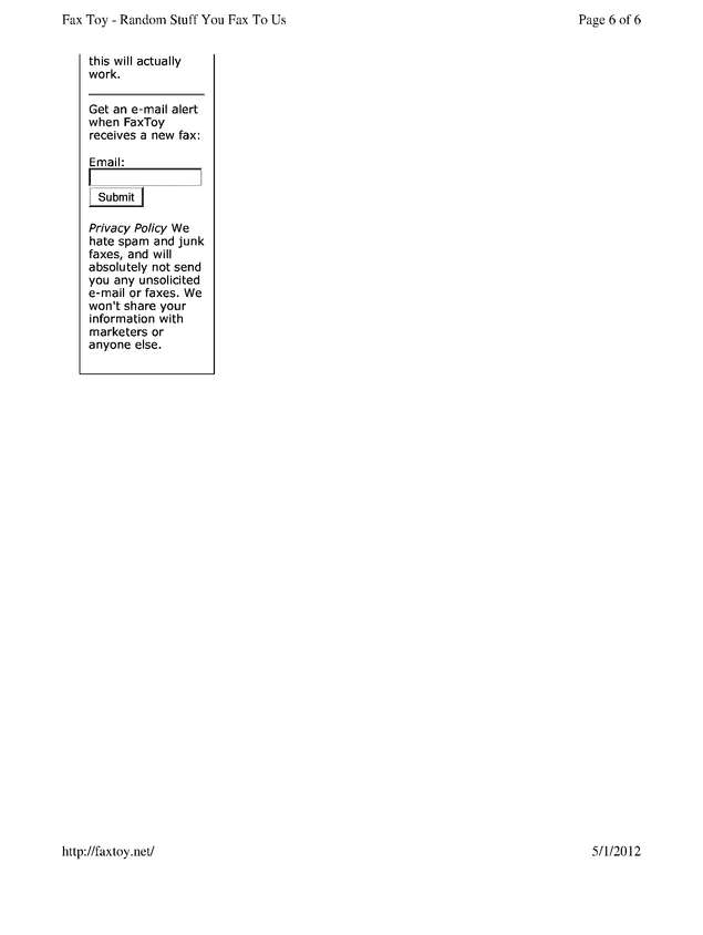 Fax page