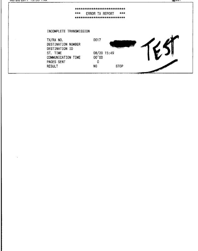 Fax page
