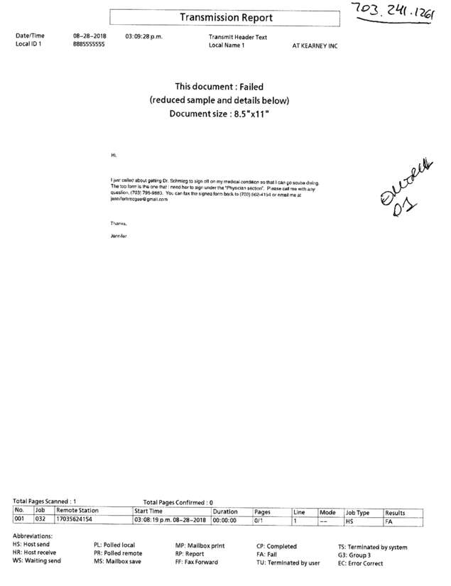 Fax page