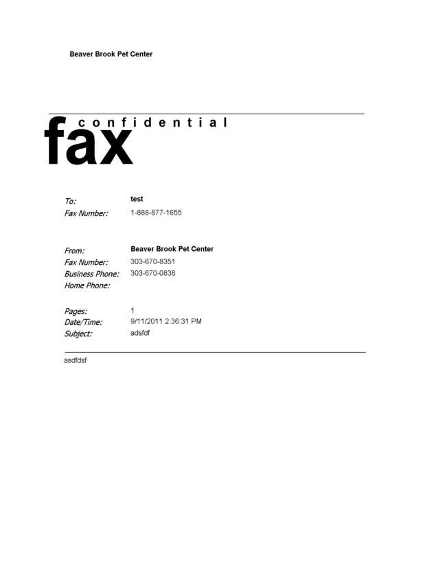 Fax page