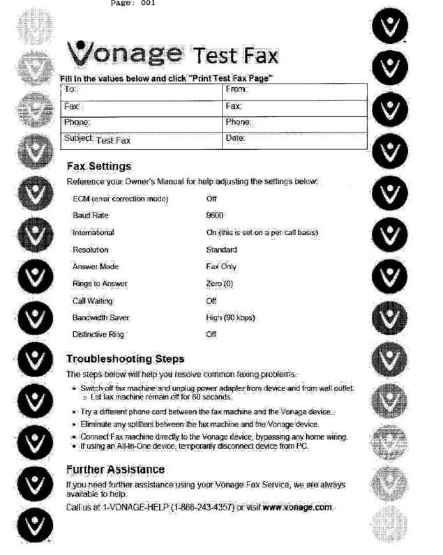 Fax page