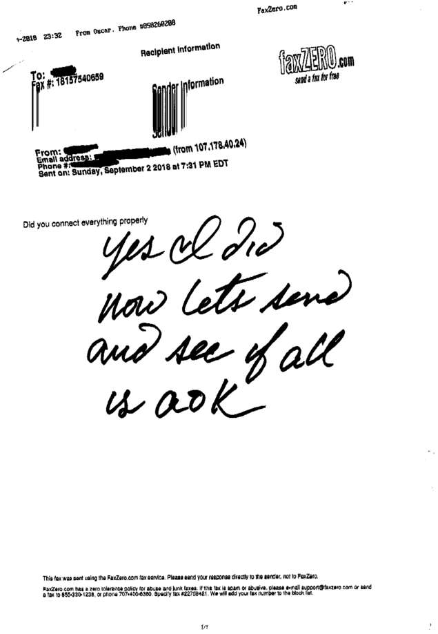 Fax page