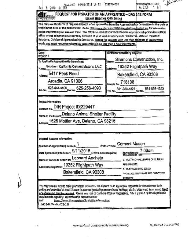 Fax page