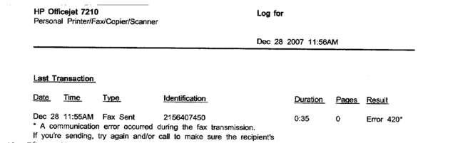 Fax page