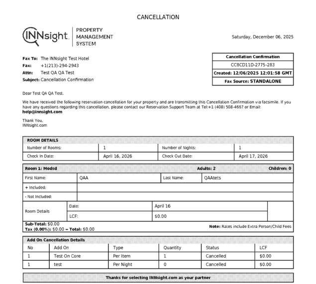 Fax page