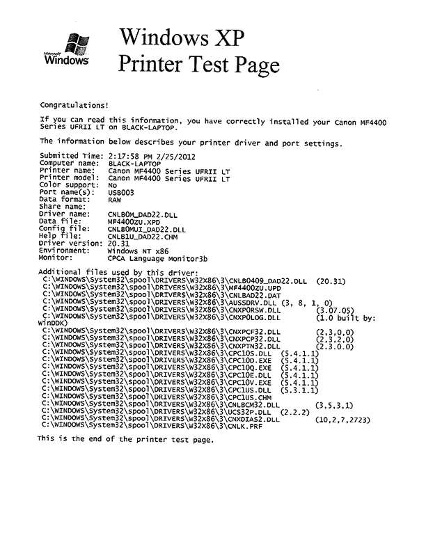 Fax page