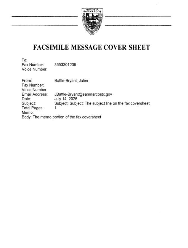 Fax page