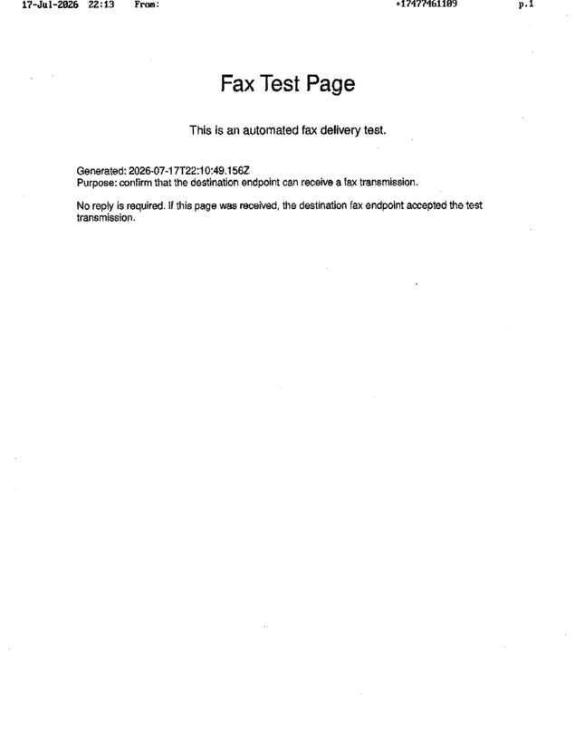 Fax page