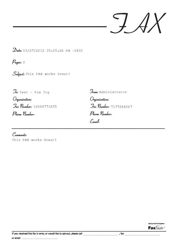 Fax page