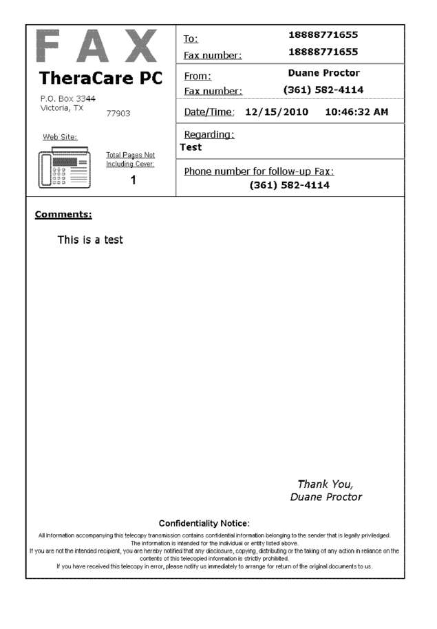 Fax page