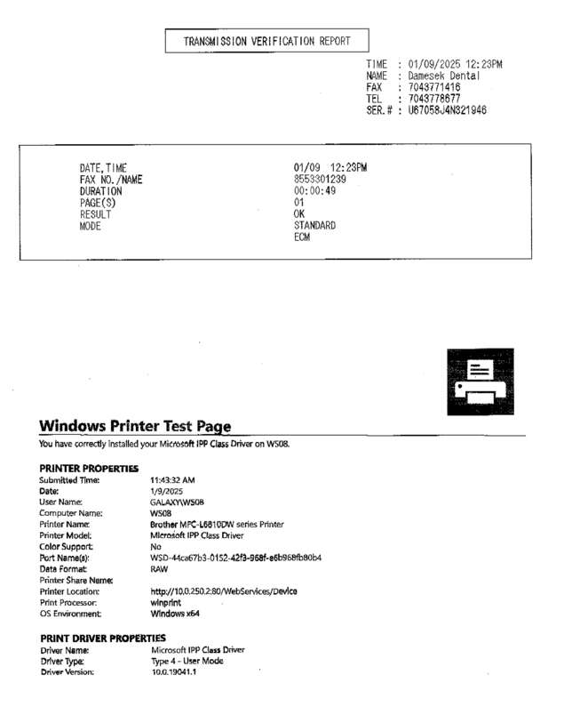 Fax page