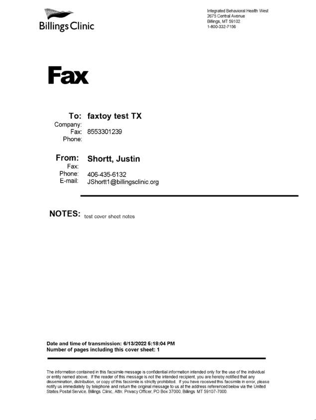 Fax page