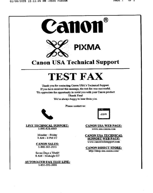 Fax page