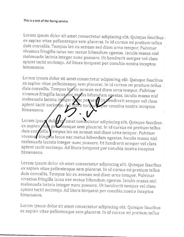 Fax page