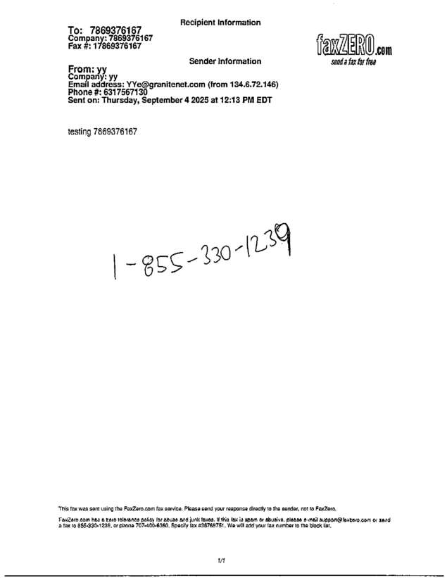 Fax page