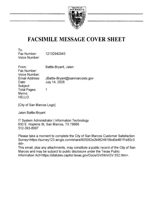 Fax page