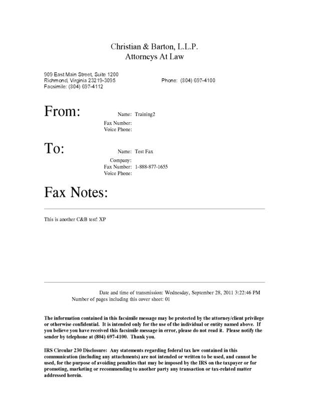 Fax page