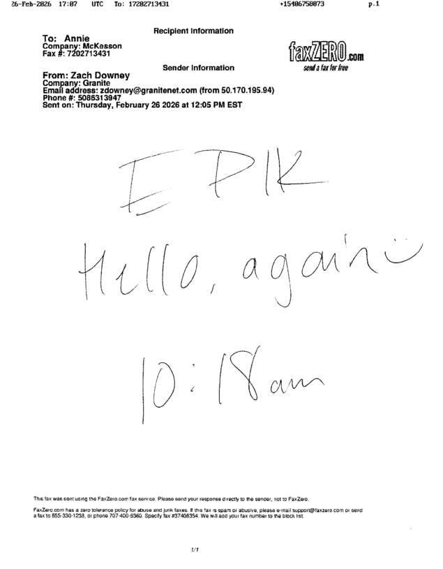 Fax page