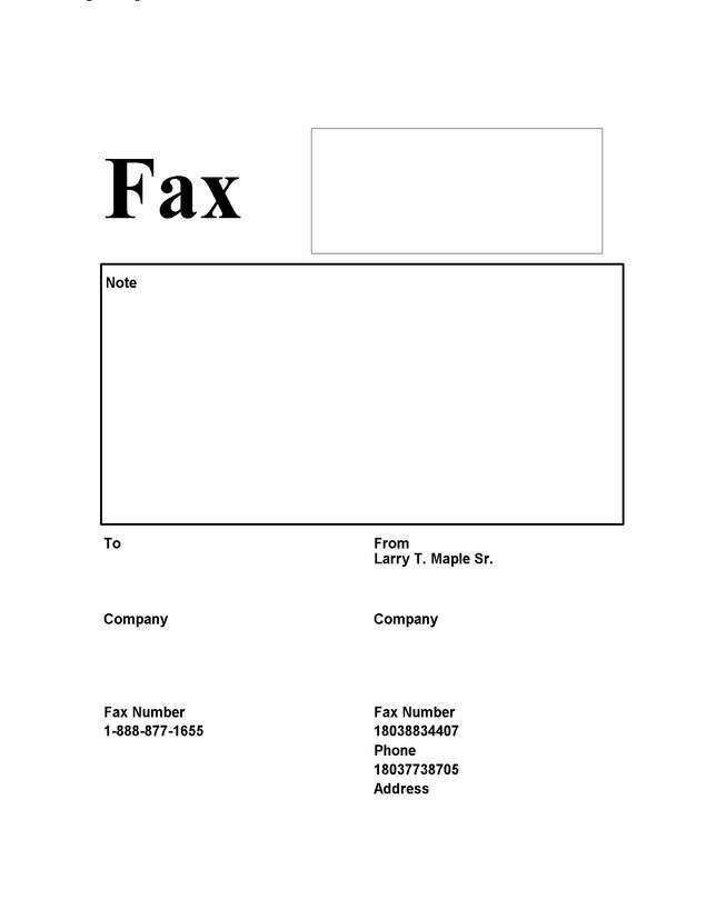 Fax page